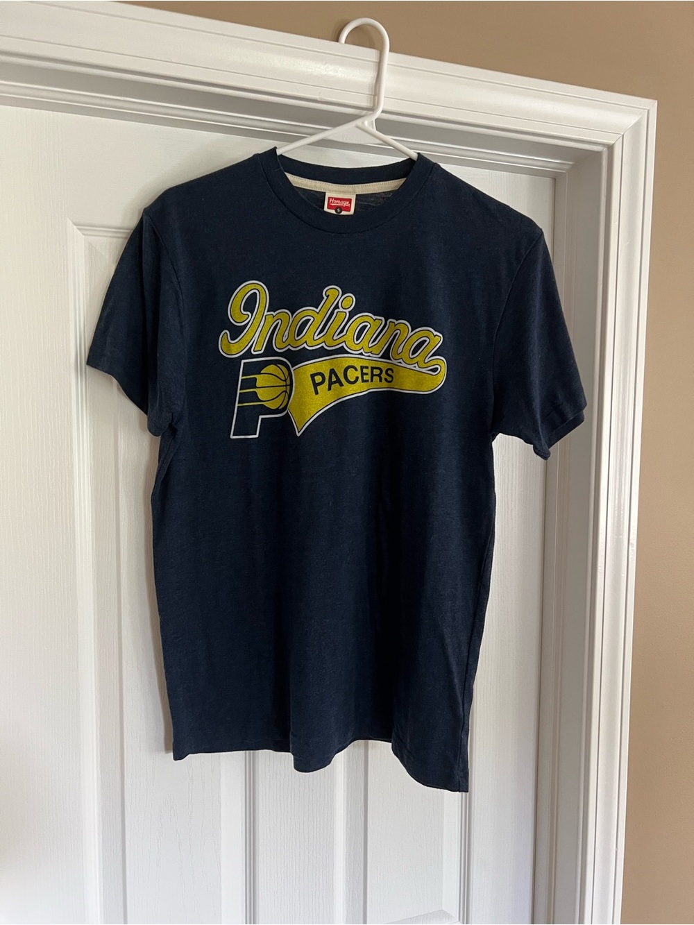 HOMAGE Women’s Navy Tee with Cream Trim and Red Tag